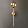 Miniatyrbillede 1 af 5: LED Indendørs Væglampe, E14 Guld Sengelampe, Amber Glas Kugle Væglampe til Soveværelse, Stue, Entré, Spisestue (Amber)