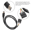 Pikkukuva 2 / 5: USB 9-nastainen uros - Emolevä USB C -uros -sovitinjatkokaapeli Type C -kaapeli