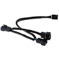 Miniatyrbillede 1 af 5: Fire-pin kabel PWM-blæsersplitter til 3 adapter, sort sleeved