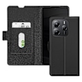 Miniatyrbillede 1 af 5: Etui til Redmi Note 14 5G med kortholder og magnetisk lukning, Sort