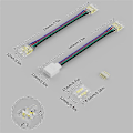 Miniatyrbilde 5 av 5: 10 mm koblinger for COB RGB LED-striper 4-pin, dobbelt endeforlengelseskoblinger til 4-pinsplugg 5.