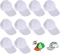 10-pakning hvite baseballcaps for barn for DIY-kunstmaleri