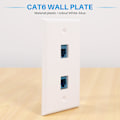 Miniatyrbilde 3 av 5: 4 Stykker 2 Port Ethernet Veggplate, RJ45 Cat6 Hunn til Hunn Inline Koblingsstykke Frontplater