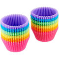 Miniatyrbillede 1 af 5: Genanvendelige Silikone Bageforme, Muffin Forme - Pakke med 24, Flerfarvet