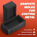 Miniatyrbild 4 av 5: Grafitgjutform Gjutverktyg, Form För Smältning Gjutning Raffinering Återvinning Aluminium Koppar Silver 2025:e
