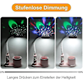 Miniatyrbillede 3 af 5: Skrivebordslampe til børn, natlampe med penneholder, Himmel bordlampe med automatisk farveskift, dæmpbar genopladelig LED læselampe til børn