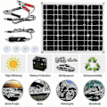 Miniatyrbillede 2 af 4: 300w 12v/24v Solpanel Sæt Kit Batteri Klips Oplader + 40a Controller Til Bil Rv Campingvogn