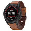 Miniatyrbillede 1 af 5: Læder Urrem Til Garmin Fenix 7X Solar