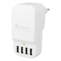 Miniatyrbillede 3 af 4: Væglader 4x 6.8A USB-stik: 2 Smartphones + 2 Tablets - Hvid