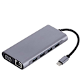 Miniatyrbild 1 av 4: FUNXUN 11 i 1 Typ C HUB Dock HUB 4K 30Hz Typ C till kompatibel USB 3.0 Adapter PD 87W USB Splitter för MacBook