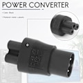 Miniatyrbillede 5 af 5: IEC 320 C5 3-benet hun til C8 2-benet han stik konverter strømforsyningsadapter