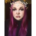 Miniatyrbillede 4 af 5: Remedios Rhinestone Blad Bryllupskrone Hårbøjle Til Brude, Krystal Vedhæng Tiara Hårbøjle Til Bryllup Prom Fødselsdag, Sølv