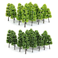 Miniatyrbillede 3 af 4: 50 stk. Malede Die-Cast Biler og Træbygning Togmodel Sæt Z: 1:200 Skala