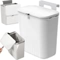 Waste Bin 9 L - Hanging Waste Bin with Lid for Cabinet Door