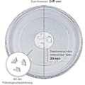 Pikkukuva 5 / 5: Universaali mikroaaltouunin kiertolevy lasista, 3 kiinnityspisteellä, 245 mm