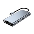 Pikkukuva 1 / 5: 11 in 1 Type C -telakka Usb Hub 3.0 Jakaja Moniporttisovitin 4k -yhteensopiva Rj45 Sd/tf Vga Pd Audio J