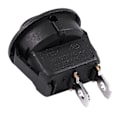 Miniatyrbillede 5 af 5: 5 stk. SPST Sort Knap On/Off Rund Vippekontakt AC 6A/250V 10A/125V