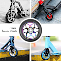 Pikkukuva 5 / 5: 2 kpl Scooter-tarvikkeita 110 mm Scooter-pyöriä Värikkäitä Pu-pyöriä Paksuja Stunt-auton pyöriä Laakereilla