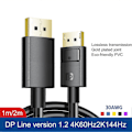 Miniatyrbilde 5 av 5: 1/2m Dp Til Dp Adapter 1080p 240hz/2k 144hz/4k 60hz 4k Tapsfri Displayport 1.2 Hann Til Displayport Hann Konverter Datatilbehør