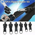 Miniatyrbillede 3 af 4: 6 stk. Fix Zip Puller, Øjeblikkelig Lynlås Clip & Zip Quick Fix Zip Puller, Reparationssæt Lynlås Udskiftning Lynlås Træk Rescue Kit (6 stk. Fix Lynlås)