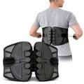 Adjustable Lumbar Support with Tensionable Lacing – Breathable Mesh Back Brace Black L
