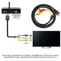 Miniatyrbild 3 av 5: RCA till HDMI-omvandlare för HDTV, Plug and Play Mini Composite Cvbs-adapter som säkerställer högupplöst visuell upplevelse, lämplig för DVD-spelare och