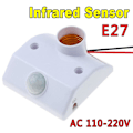 Miniatyrbillede 2 af 5: Lampefod E27 AC LED Pære Base Infrarød IR Sensor Automatisk Væglampeholder Fatning Bevægelsesdetektor