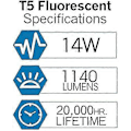 Miniatyrbilde 2 av 5: 3 stk T5 Høy Effektivitet 840 Kald Hvit Fluorescerende 549mm Rør 4000k He (fh1840)