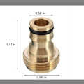 Miniatyrbillede 2 af 5: Messing Vandhaneforbindelse Vandhane Have Slange Armatur - 4 Messing Hun Vandhane Armatur Slange