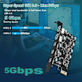 Pikkukuva 3 / 5: PCIe-laajennuskortti 5 porttiin (3X USB C, 2X USB 3.0-A) PCI-laajennuskortti /8/7 ja OS 10.8.2 -käyttöjärjestelmille