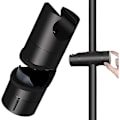 Miniatyrbillede 2 af 5: Brusehovedholder, universel sort brusehovedholder til 18-25 mm brusestang Solid ABS tykkere og opgraderet version Brusehovedholder, mat sort