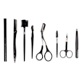 Miniatyrbillede 5 af 5: Øjenbryn Styling Kit - 8 stk. Rustfrit Stål Skønhedsværktøjer, Sort, Rustfri, med Opbevaringspose