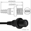 Pikkukuva 2 / 5: Micro USB 90 asteen urosäätöinen urosliitin USB 3.1 Type-C naarasliittimeen, upotettu paneeliin asennettava jatkokaapeli autoon, moottoripyörään ja kojelautaan