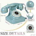 Miniatyrbilde 2 av 5: Audio Gjestebok Telefon Retro Dreieskive Stil Antikk Audio Gjestebok Telefon Melding Stemmeopptaker Vintage Telefon Blå