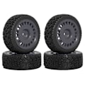 Miniatyrbillede 1 af 5: 4 stk. 68mm -Dæk Gummi Dæk Hjul Dæk til XV01 XV02 TT01 TT02 PTG-2 1/10 RC -Racerbil Opgraderingsdele Grå