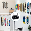 Miniatyrbilde 2 av 5: 3 Pakker Veggmontert Skateboardholder Skateboardhenger for Skateboarddekk Utstilling og Oppbevaring