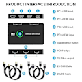 Miniatyrbillede 5 af 5: KVM Switch 2 Port Box USB og HDMI-kompatibel Switch til 2 computere Del Tastatur Mus Printer a