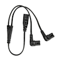 Miniatyrbillede 4 af 5: IEC320 C8 til Dobbelt C7 Kabel Han til Hun 1 ind 2 ud AC Strømsplitter Kabel til LCD Skærm Bordlampe 100250V 2024THO