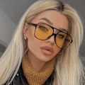 Pikkukuva 4 / 5: Vintage Aviator -aurinkolasit naisille ja miehille, 70-luvun lasit, retro, ylisuuret keltaiset linssit, sävyt 2025th