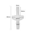 Miniatyrbillede 1 af 3: 8 stk. 1/4 tommer Kontrolventil 6mm PVDF Envejsventil Inline Kontrolventil