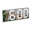 Miniatyrbild 1 av 4: Spegelväckarklocka, digital väckarklocka med 6,5\" LED-datum/temperaturdisplay, justerbar ljusstyrka Snooze-väckarklocka för resor/sovrum/kontor/Kit