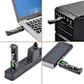 Miniatyrbillede 4 af 4: 2 x Aaaa 4a NiMH genopladelige batterier med USB-oplader, kompatibel med Microsoft Dell kapacitiv
