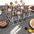 Miniatyrbillede 3 af 5: Akryl Kage Display Stand, 16 Huller Klar Firkantet Lollipop Holder Til Bryllupper Baby Showers Fødselsdag