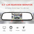 Miniatyrbild 4 av 5: 4,3-tums bil DVR Dash-kamera backspegelmonitor stöder 2-vägs videoinspelare Dash Cam LCD-skärm