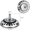 Miniatyrbillede 2 af 5: 78mm Universal Køkkenvaskprop Rustfrit Stål Vaskfilter