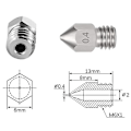 Miniatyrbillede 5 af 5: 10 stk Mk8 0,4 mm/1,75 mm 3D-printer dyser, hærdet rustfrit stål ekstruder dyser med 3 stk dyserensningsnål