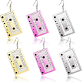 Miniatyrbilde 1 av 5: 3 Par Kassett-Ørepynt fra 80-tallet Retro Tape Dangle Ørepynt Morsomme Drop Ørepynt for Kvinner Tilbehør