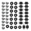 48 st Mini Hjul Axlar Pack Block Bil Tillbehör Däck Nav Klassiska Byggstenar Barn DIY Leksaker Klossar för Barn