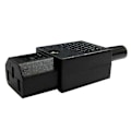 Miniatyrbilde 2 av 5: Gjenkoblingsbar elektrisk plugg IEC320 C13 C14 Svart