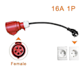 Miniatyrbillede 2 af 5: EV-lader Hun-stik 5-polet Sokkeladapter Tilslutning med 16A 3-faset 11KW Bærbar Lader EU-stik